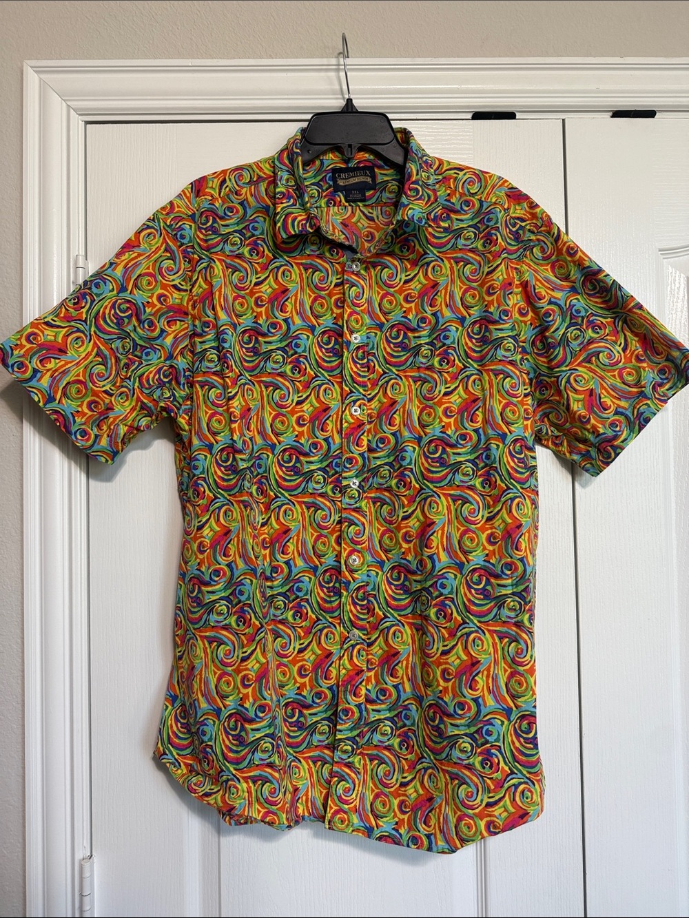 Daniel Cremieux Multicolor Swirl Print Short-Sleeve Button-Down Shirt